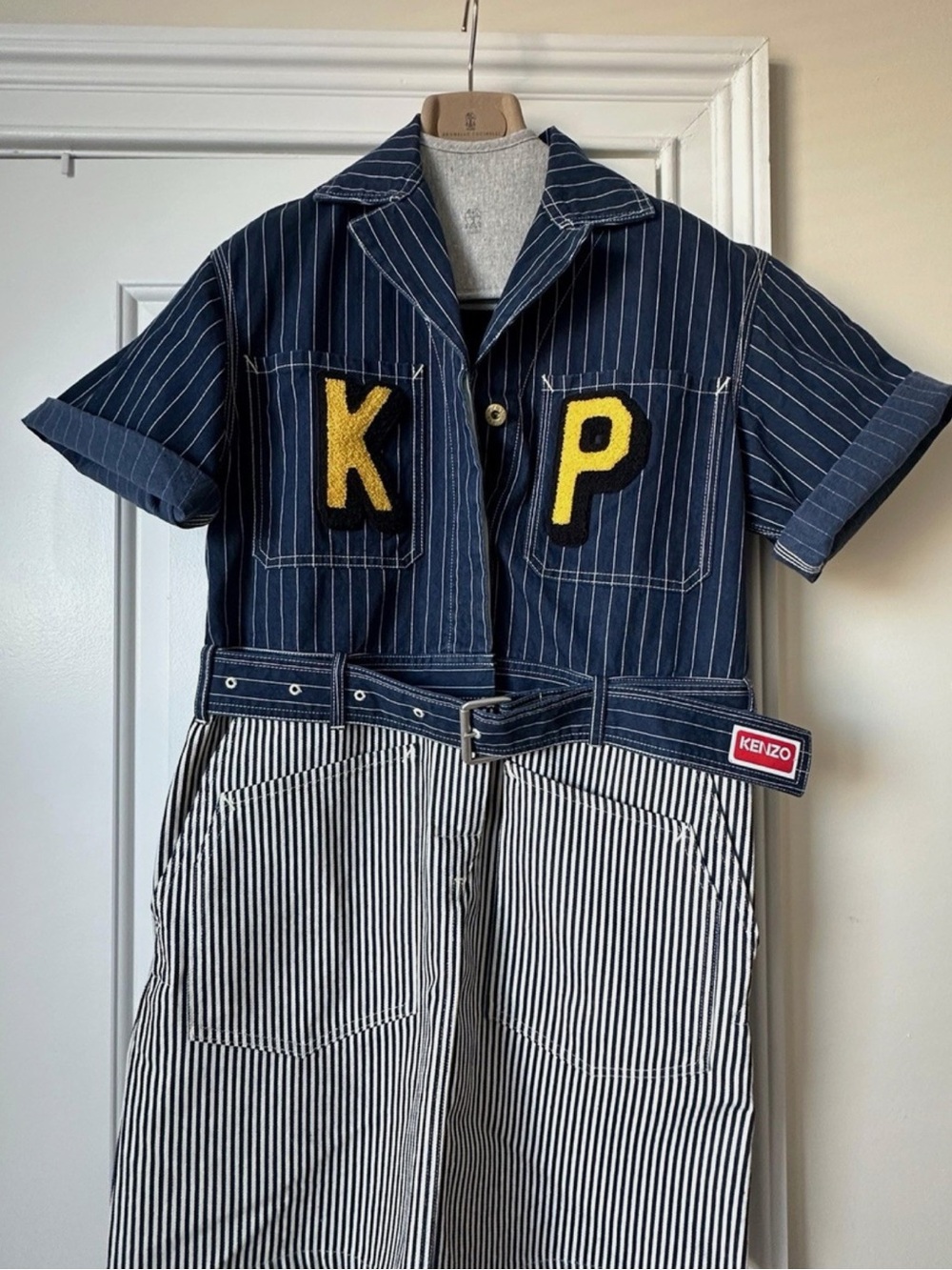 Kenzo Logo-patch Striped Denim Shirtdress Women's Size S - Picture 4 of 8